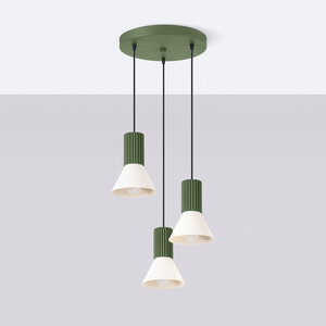 Sollux Lighting Pendelleuchte ESTRIA 3P beige/olivgrün
