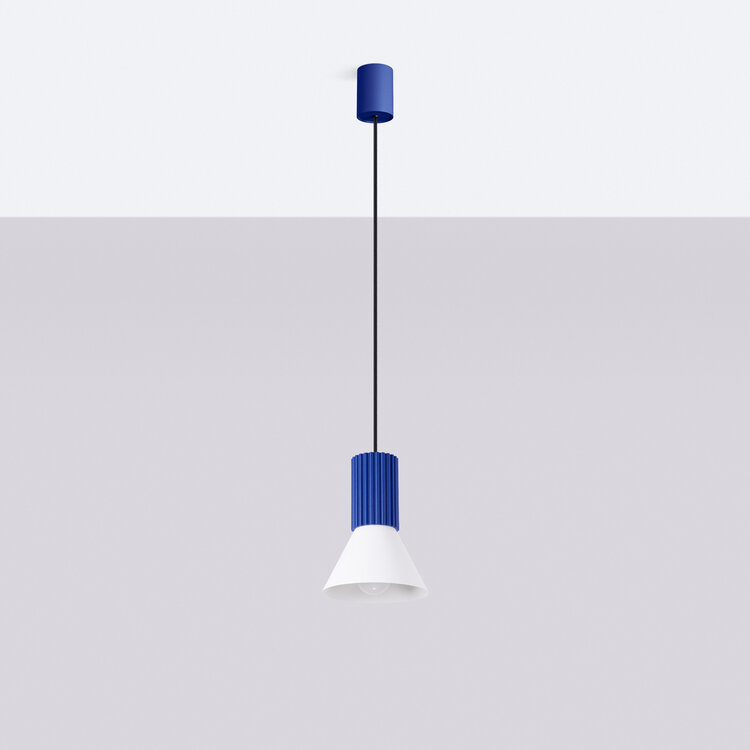 Sollux Lighting Pendelleuchte ESTRIA 1 weiß/ultramarin