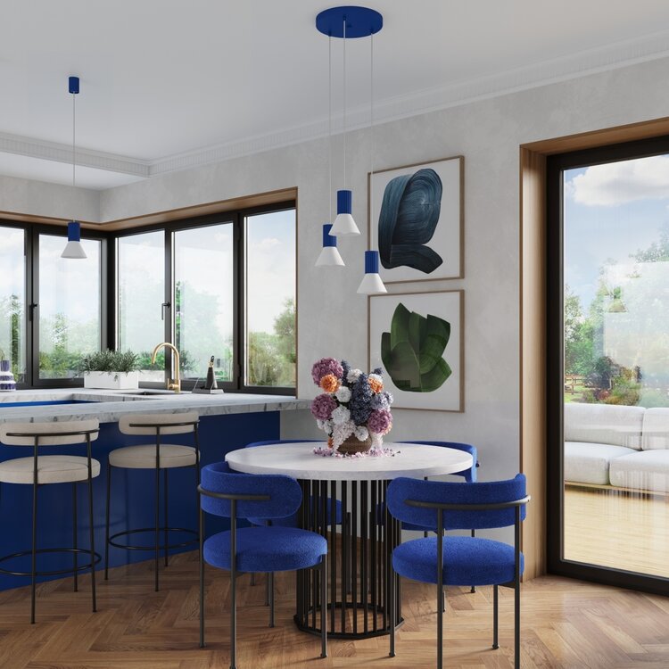 Sollux Lighting Pendant lamp ESTRIA 3P white/ultramarine