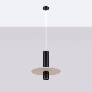 Sollux Lighting Hanglamp PELTA 1 zwart/beige