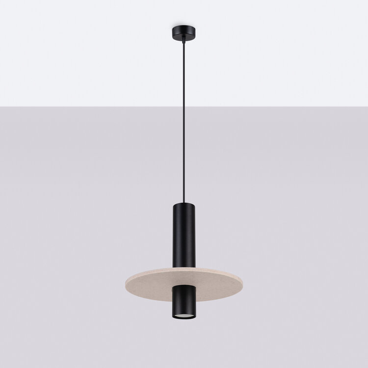 Sollux Lighting Pendelleuchte PELTA 1 schwarz/beige