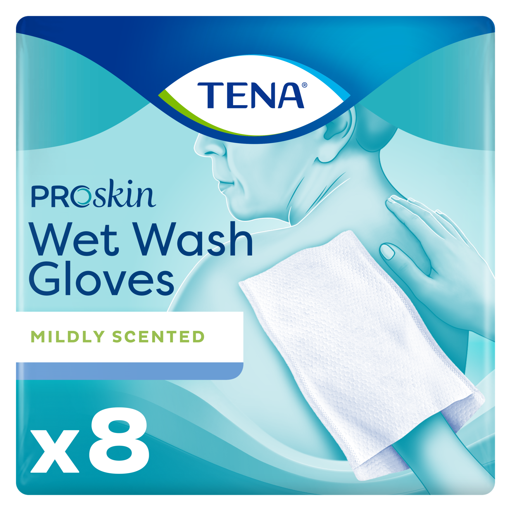 TENA Wet Wash Glove mildly scented 5 of 8 stuks
