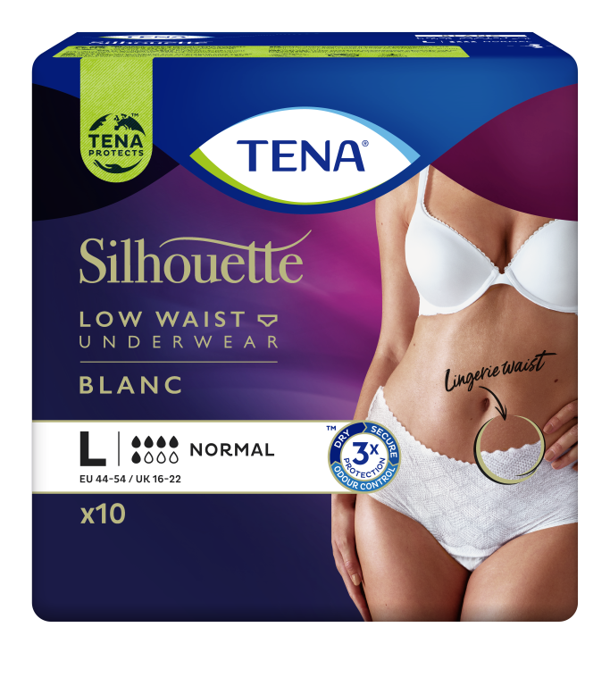 TENA Silhouette Normal Low Waist Blanc Large 10 stuks - 6 pakken