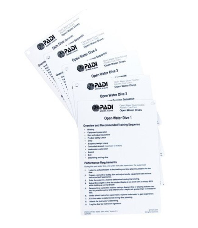 PADI Cue Cards Open Water