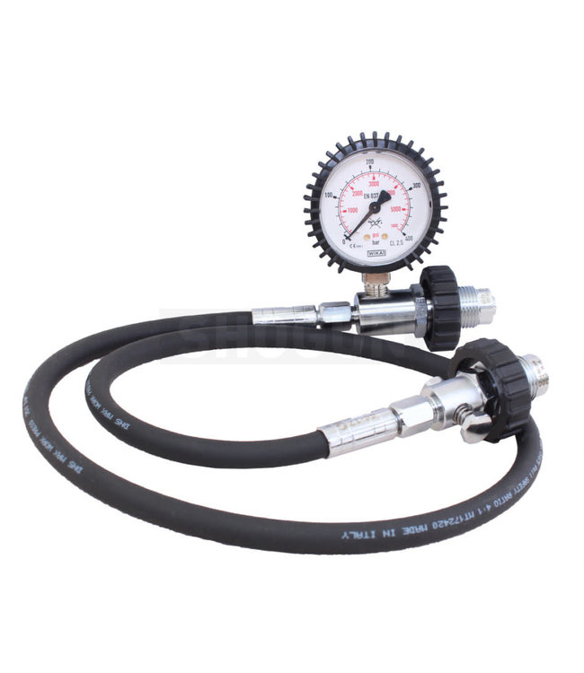 Overvulslang 300 BAR met Manometer