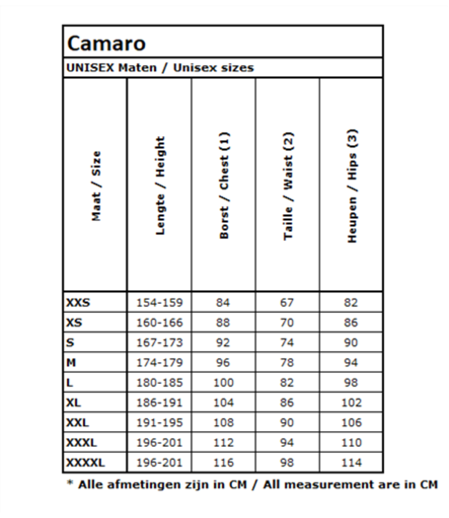 Camaro 2mm Titanium Korte broek unisex