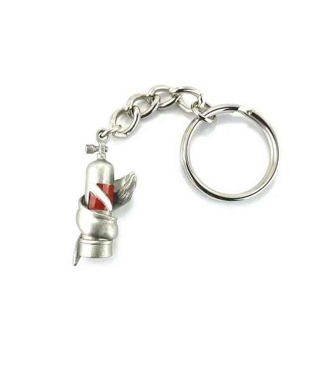 Big Blue Tinnen Sleutelhanger kleur