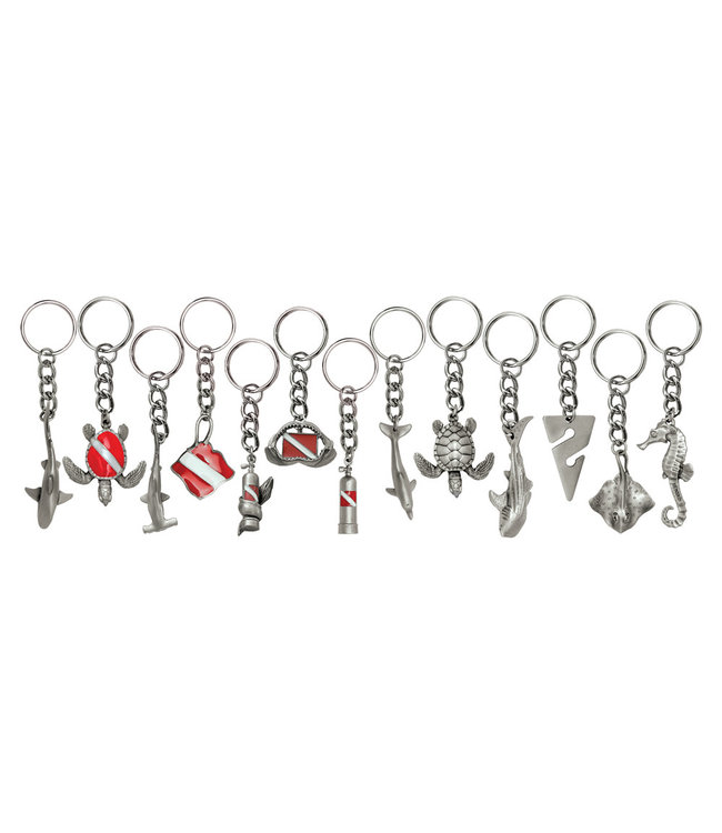 Big Blue Tinnen Sleutelhanger kleur