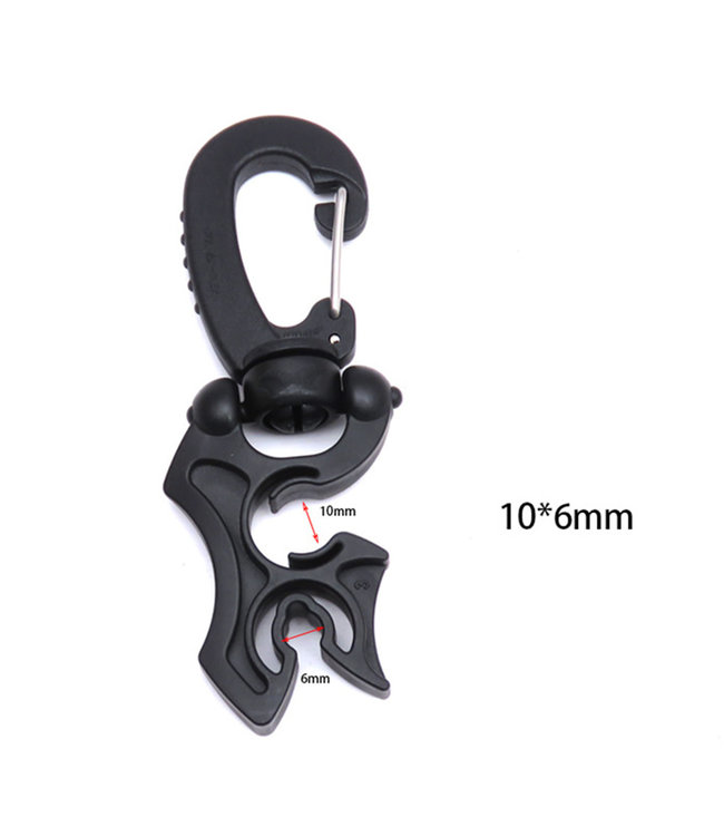 Slangclip musketon 2-delig