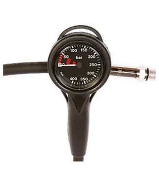 Atlantis Manometer 400 bar met Miflex slang Zwart