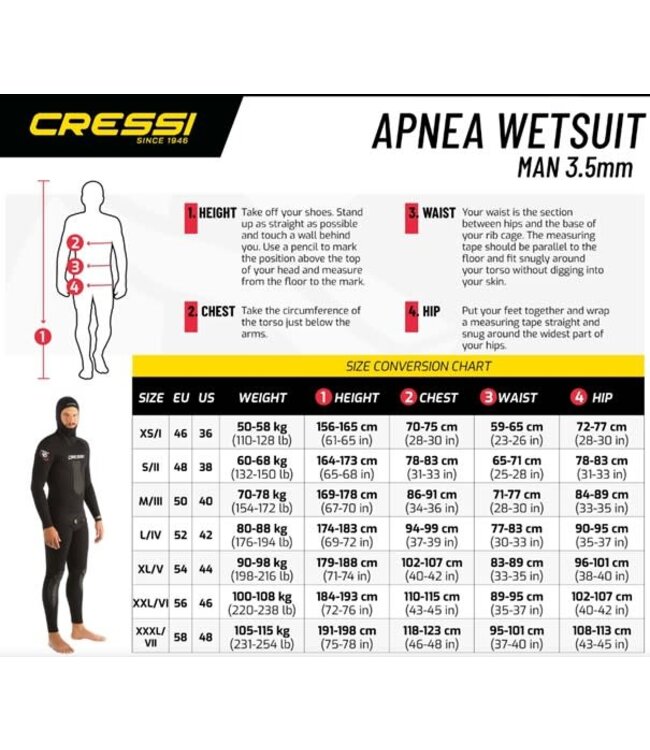 Cressi 5mm Apnea 2-delig natpak