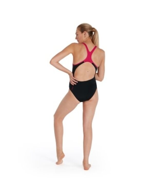 Speedo Eco+ Plastisol Laneback badpak Rood