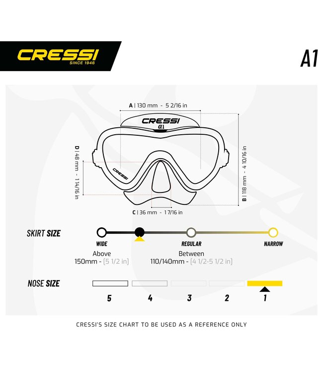 Cressi A1 Anti-Fog masker