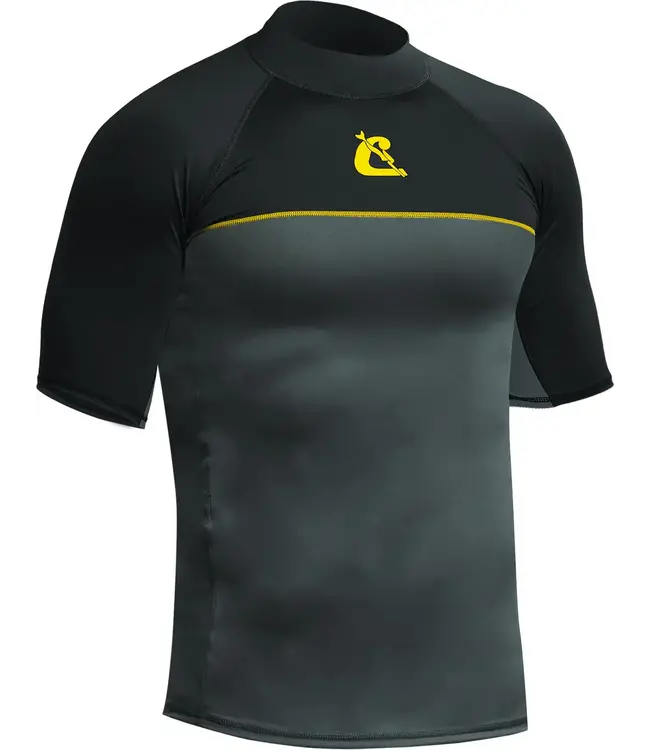 Cressi Shield Rash Guard heren kort Zwart-Grijs