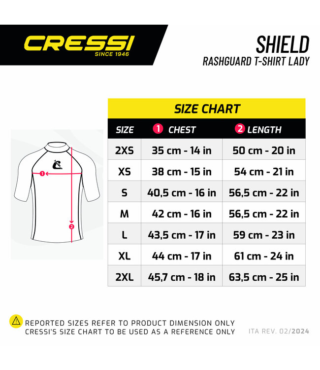 Cressi Shield Rash Guard dames kort Zwart-Geel