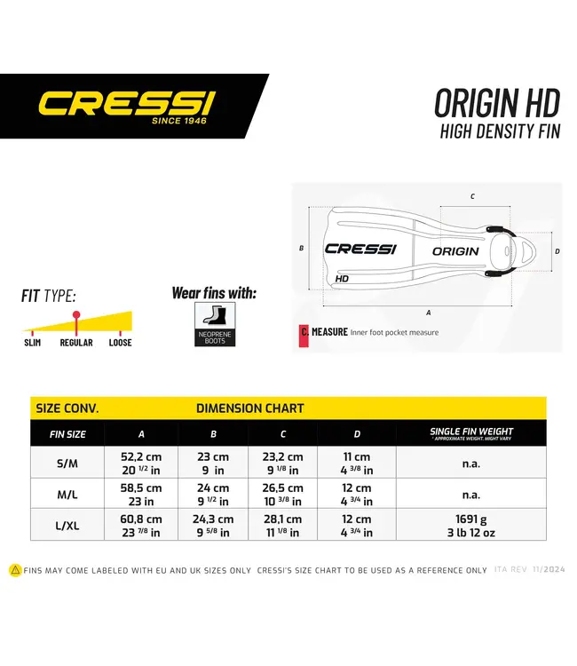Cressi Origin HD vinnen