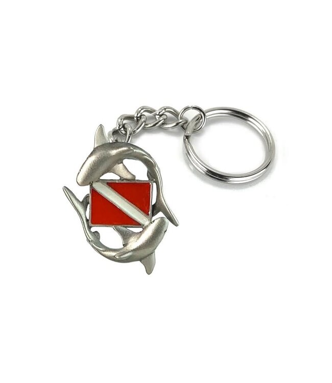 Big Blue Tinnen Sleutelhanger kleur