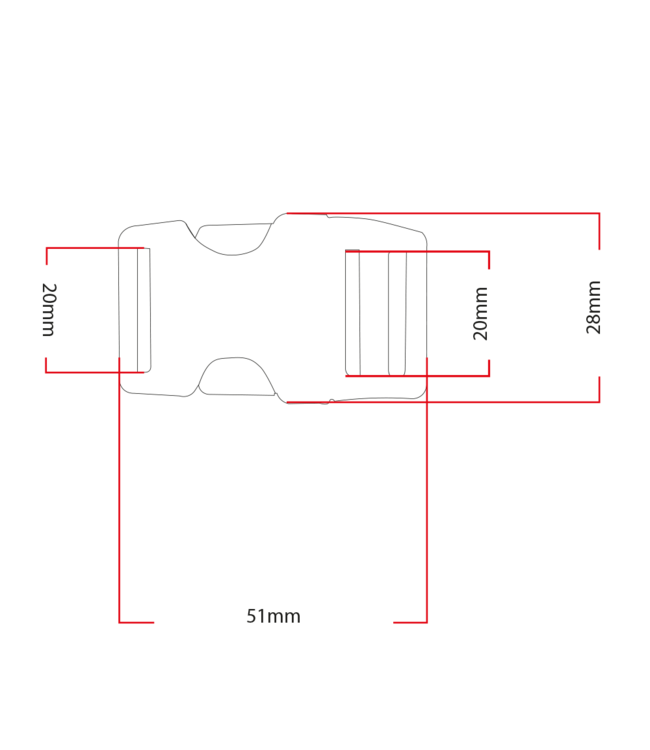 POM Buckle 20MM Zwart