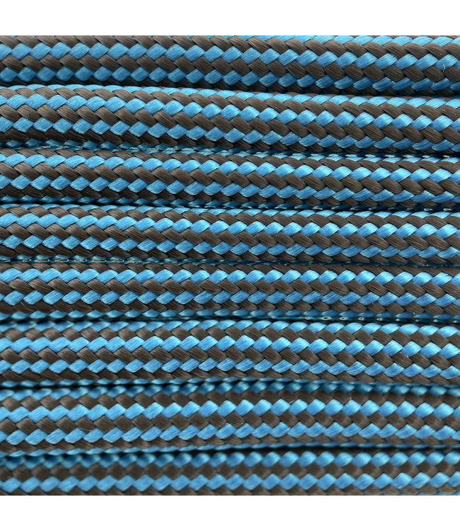 Paracord 550 type III Donker Cyan/ Hazelnut bruin Stripes