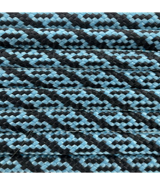 123Paracord Paracord 550 type III Neon Turquoise / Zwart Helix DNA