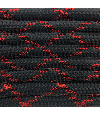 123Paracord Paracord 550 type III Red Knight Metallic Glitter Black / Red Tracer X