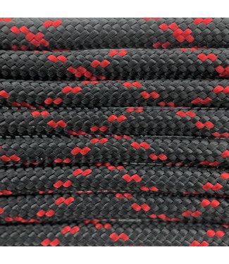 123Paracord Paracord 550 type III Zwart / Imperial Rood X