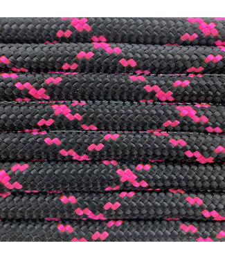 123Paracord Paracord 550 type III Zwart / Ultra Neon Roze X