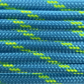 123Paracord Paracord 550 type III Donker cyan / Neon geel