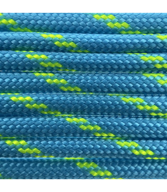 123Paracord Paracord 550 type III Donker cyan / Neon geel