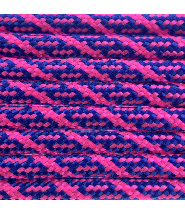 Paracord 550 type III Electric Blauw / Ultra Neon Roze Helix DNA