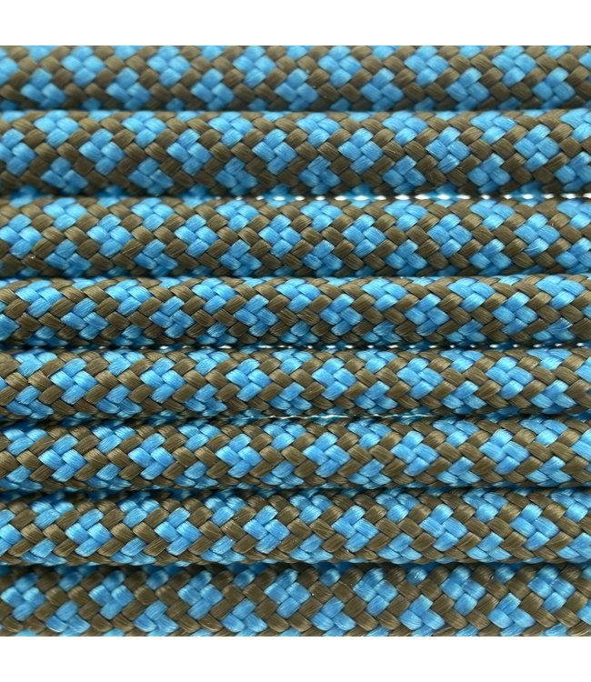 Paracord 550 type III Goud Bruin & Donker Cyan Diamond