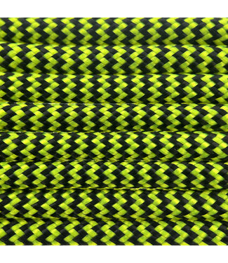 123Paracord Paracord 550 type III Ultra Neon geel & Zwart Shockwave