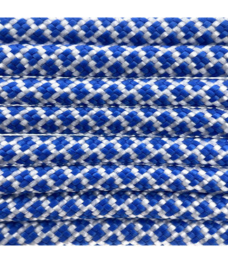 123Paracord Paracord 550 type III Wit / Royal Blauw Diamond