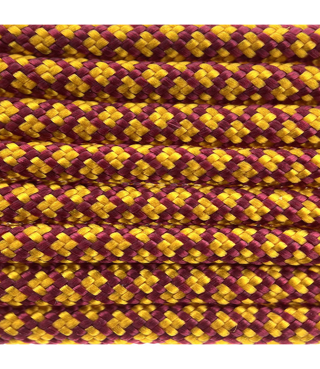 Paracord 550 type III Burgundy / Goldenrod Diamond