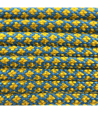 123Paracord Paracord 550 type III caribbean Blauw / Goldenrod Diamond