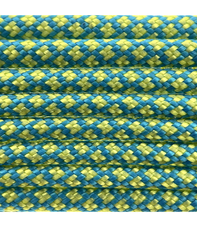 Paracord 550 type III Donker Cyan/ Banana Geel Diamond