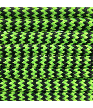 123Paracord Paracord 550 type III Ultra Neon groen & Zwart Shockwave