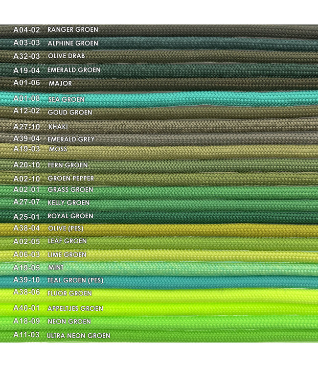 Paracord 550 type III Fluor Groen (PES)