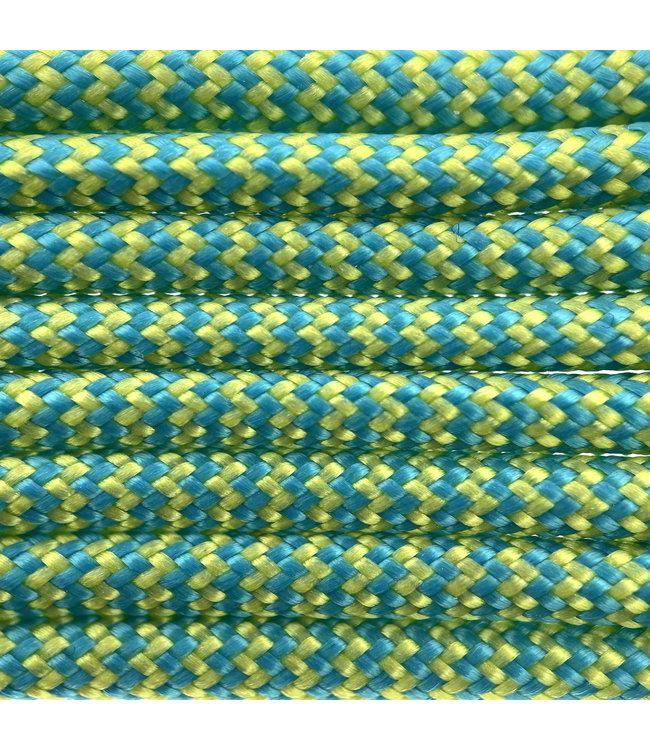 Paracord 550 type III Donker Cyan/ Geel Shockwave