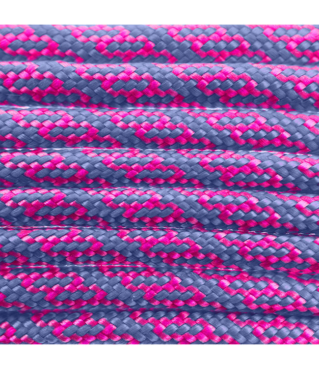 Paracord 550 type III Ultra Neon Roze / Baby Blauw Helix DNA