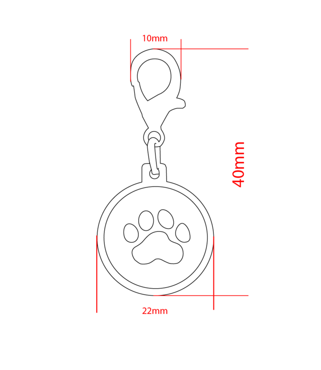 Bedel hangertje Hondenpoot rond Blauw