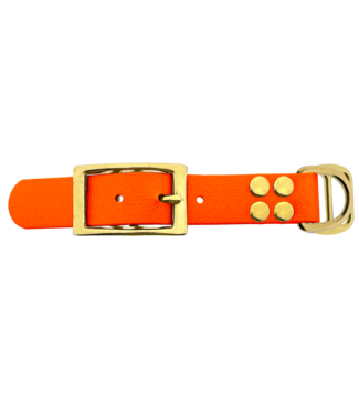123Paracord Biothane adapter 25MM Oranje/Messing