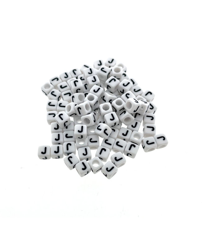 Paracord alfabet letter beads Wit J