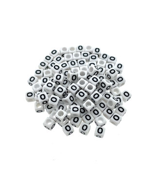 123Paracord Paracord alfabet letter beads Wit O