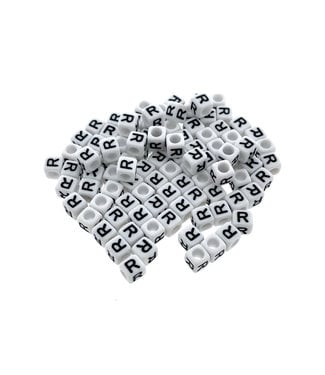 123Paracord Paracord alfabet letter beads Wit R