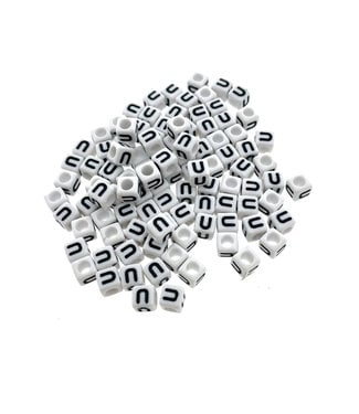 123Paracord Paracord alfabet letter beads Wit U