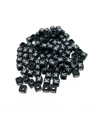 123Paracord Paracord alfabet letter beads Zwart K