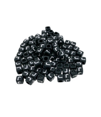 123Paracord Paracord alfabet letter beads Zwart J