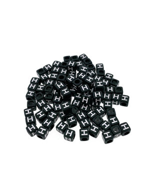 123Paracord Paracord alfabet letter beads Zwart H