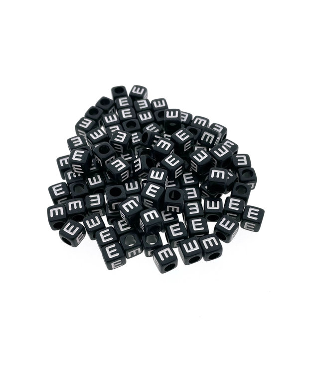 Paracord alfabet letter beads Zwart E